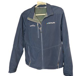 EDDIE BAUER navy fleece lined water repellant jacket Size Medium EUC
